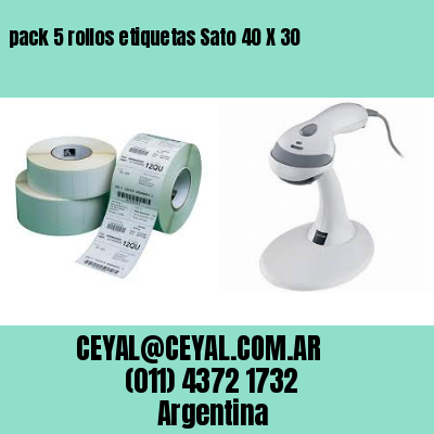 pack 5 rollos etiquetas Sato 40 X 30