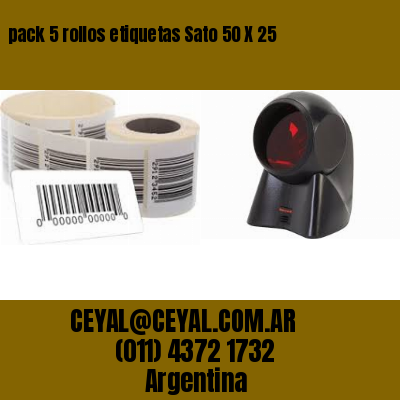 pack 5 rollos etiquetas Sato 50 X 25