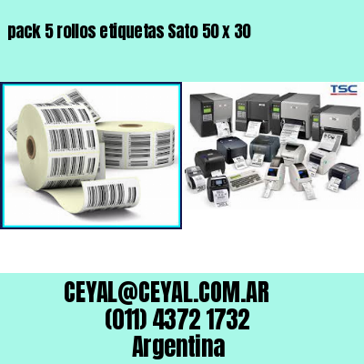 pack 5 rollos etiquetas Sato 50 x 30