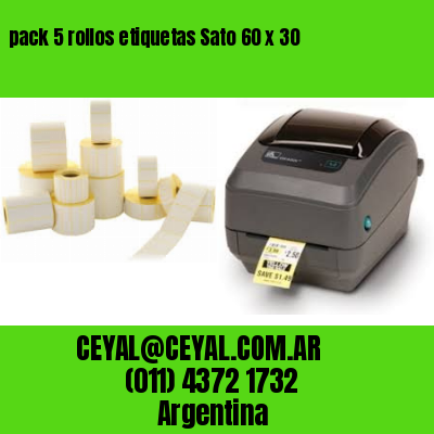 pack 5 rollos etiquetas Sato 60 x 30