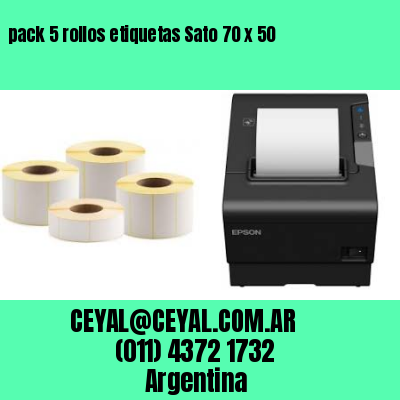 pack 5 rollos etiquetas Sato 70 x 50