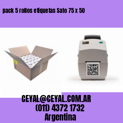 pack 5 rollos etiquetas Sato 75 x 50