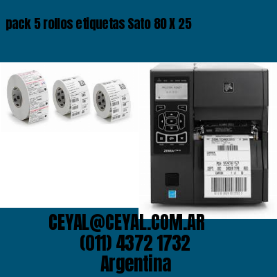 pack 5 rollos etiquetas Sato 80 X 25