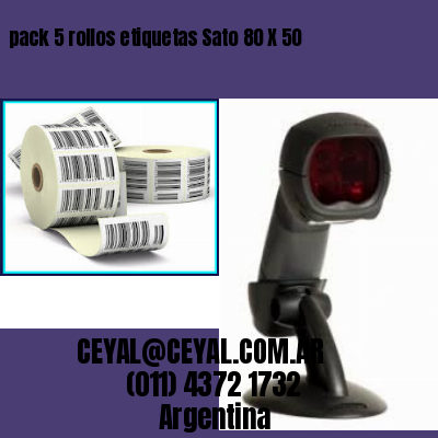 pack 5 rollos etiquetas Sato 80 X 50