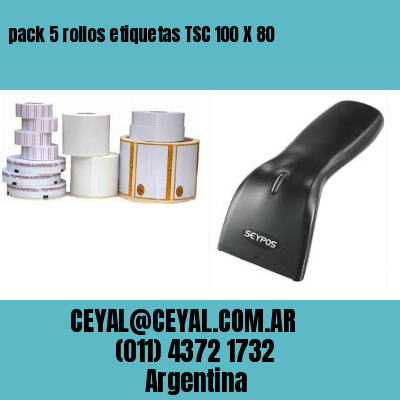 pack 5 rollos etiquetas TSC 100 X 80