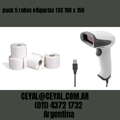 pack 5 rollos etiquetas TSC 100 x 150