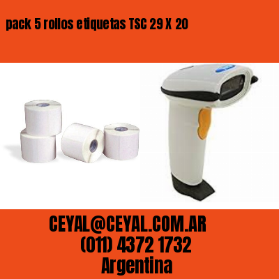 pack 5 rollos etiquetas TSC 29 X 20