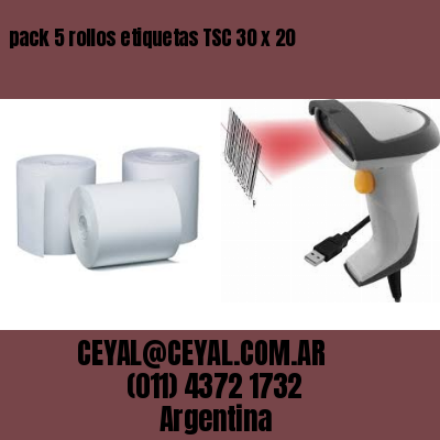 pack 5 rollos etiquetas TSC 30 x 20