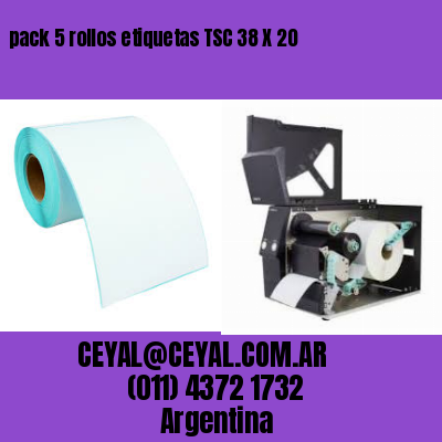 pack 5 rollos etiquetas TSC 38 X 20