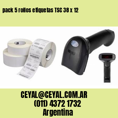 pack 5 rollos etiquetas TSC 38 x 12