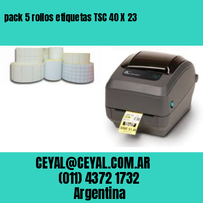 pack 5 rollos etiquetas TSC 40 X 23