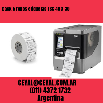 pack 5 rollos etiquetas TSC 40 X 30