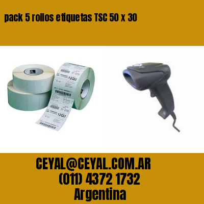 pack 5 rollos etiquetas TSC 50 x 30