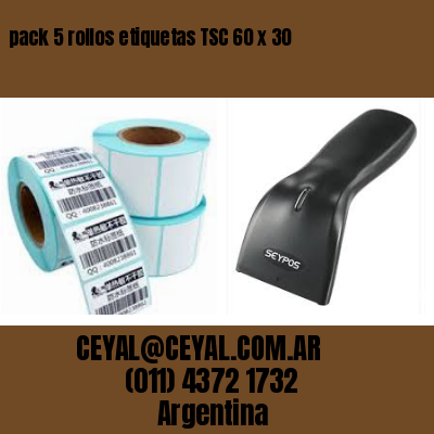 pack 5 rollos etiquetas TSC 60 x 30