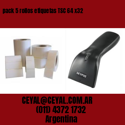 pack 5 rollos etiquetas TSC 64 x32