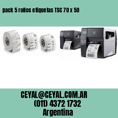 pack 5 rollos etiquetas TSC 70 x 50