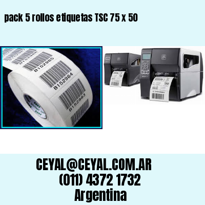 pack 5 rollos etiquetas TSC 75 x 50