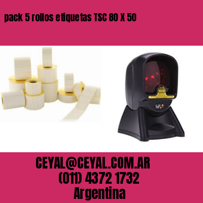 pack 5 rollos etiquetas TSC 80 X 50