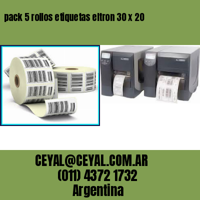 pack 5 rollos etiquetas eltron 30 x 20