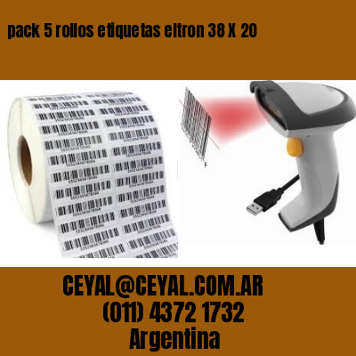 pack 5 rollos etiquetas eltron 38 X 20