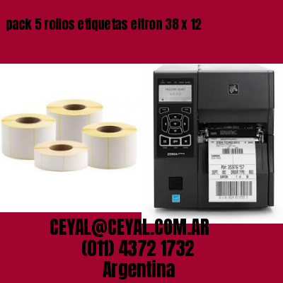 pack 5 rollos etiquetas eltron 38 x 12