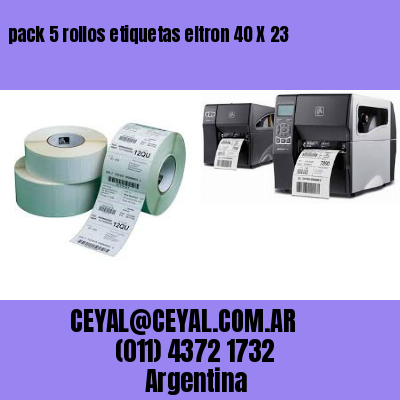 pack 5 rollos etiquetas eltron 40 X 23