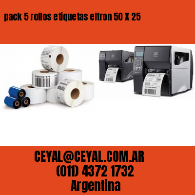 pack 5 rollos etiquetas eltron 50 X 25