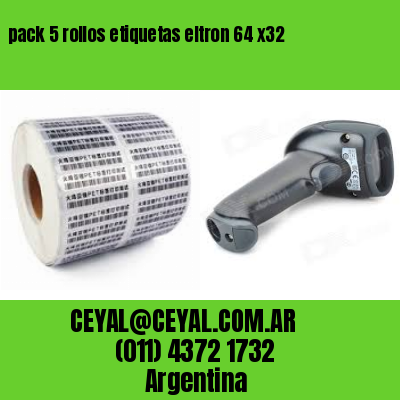 pack 5 rollos etiquetas eltron 64 x32