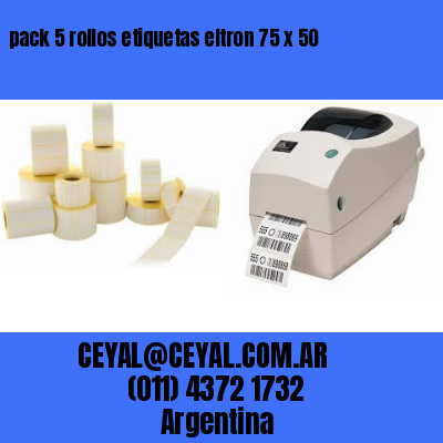 pack 5 rollos etiquetas eltron 75 x 50