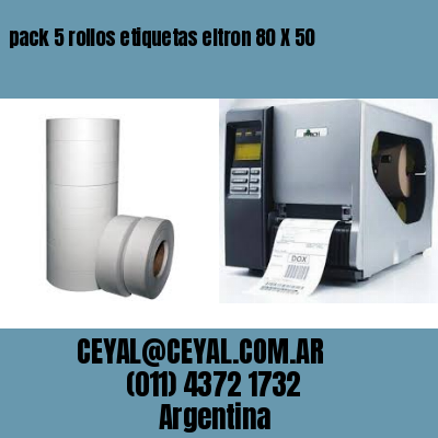 pack 5 rollos etiquetas eltron 80 X 50