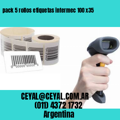 pack 5 rollos etiquetas intermec 100 x35