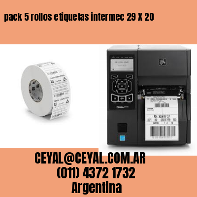 pack 5 rollos etiquetas intermec 29 X 20