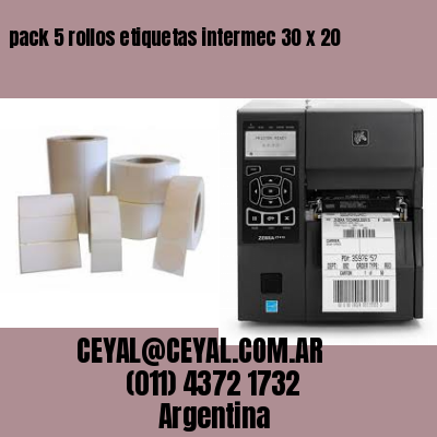 pack 5 rollos etiquetas intermec 30 x 20