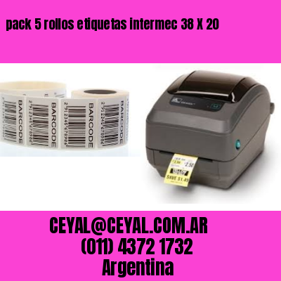 pack 5 rollos etiquetas intermec 38 X 20