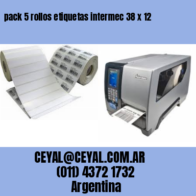 pack 5 rollos etiquetas intermec 38 x 12