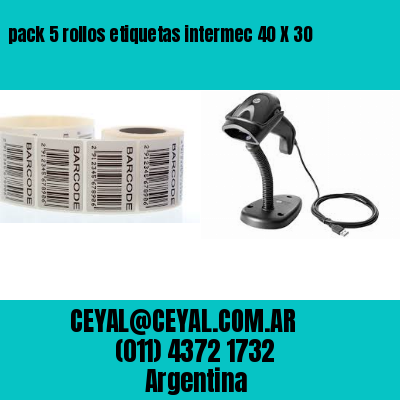 pack 5 rollos etiquetas intermec 40 X 30