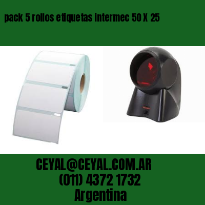 pack 5 rollos etiquetas intermec 50 X 25