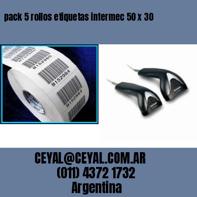 pack 5 rollos etiquetas intermec 50 x 30