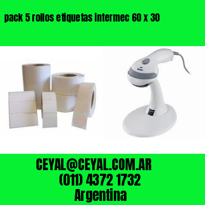 pack 5 rollos etiquetas intermec 60 x 30