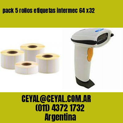 pack 5 rollos etiquetas intermec 64 x32