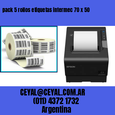 pack 5 rollos etiquetas intermec 70 x 50