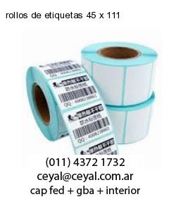 rollos de etiquetas 45 x 111