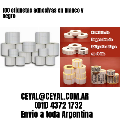 100 etiquetas adhesivas en blanco y negro