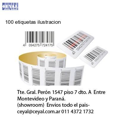 100 etiquetas ilustracion