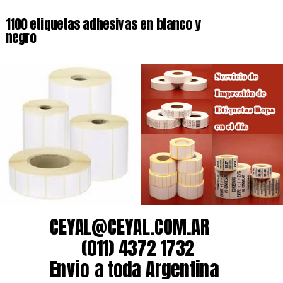 1100 etiquetas adhesivas en blanco y negro