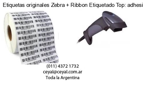 Etiquetas originales Zebra   Ribbon Etiquetado Top: adhesivo   ribbo