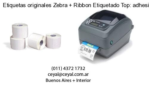 Etiquetas originales Zebra   Ribbon Etiquetado Top: adhesivo   ribbo