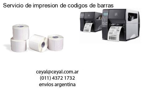 Servicio de impresion de codigos de barras