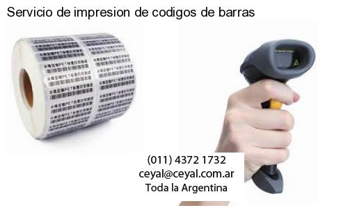 Servicio de impresion de codigos de barras