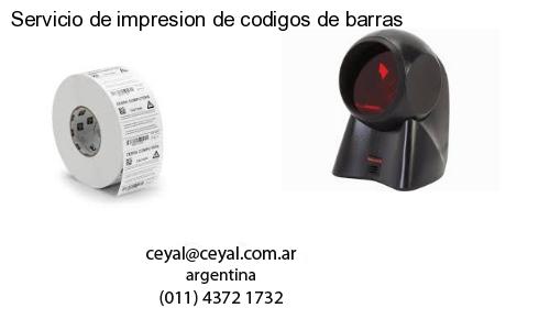 Servicio de impresion de codigos de barras